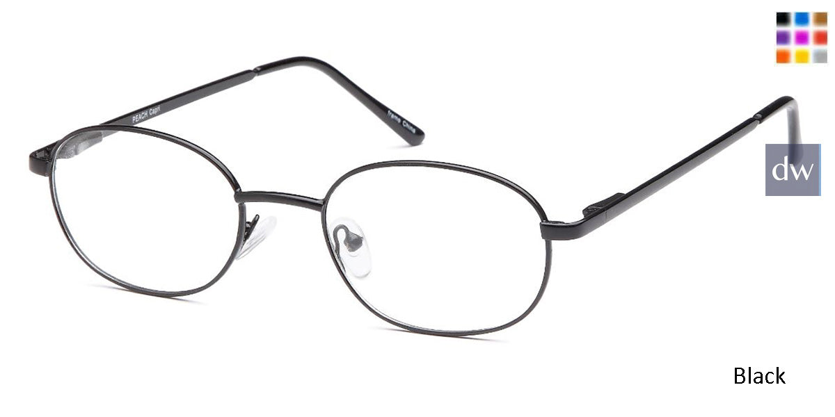 Black Capri Peachtree Peach Black Eyeglasses