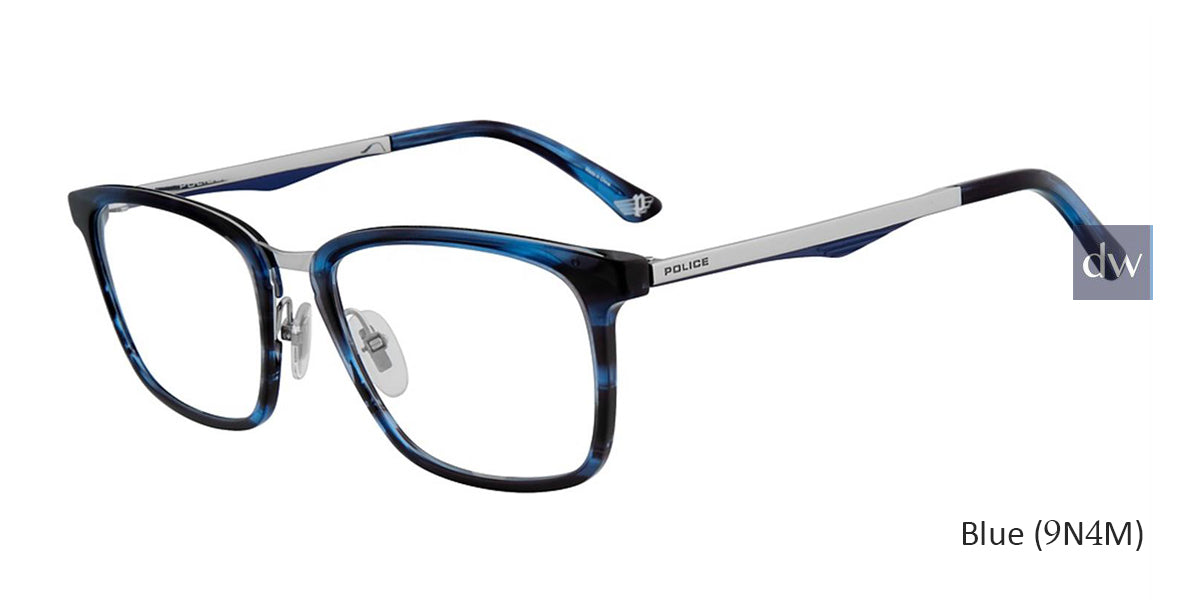 Blue(9N4M) Police VPL684 Eyeglasses.