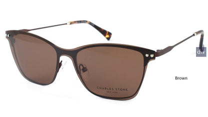 Brown William Morris Charles Stone NY Sun Clip 30041 Sunglasses