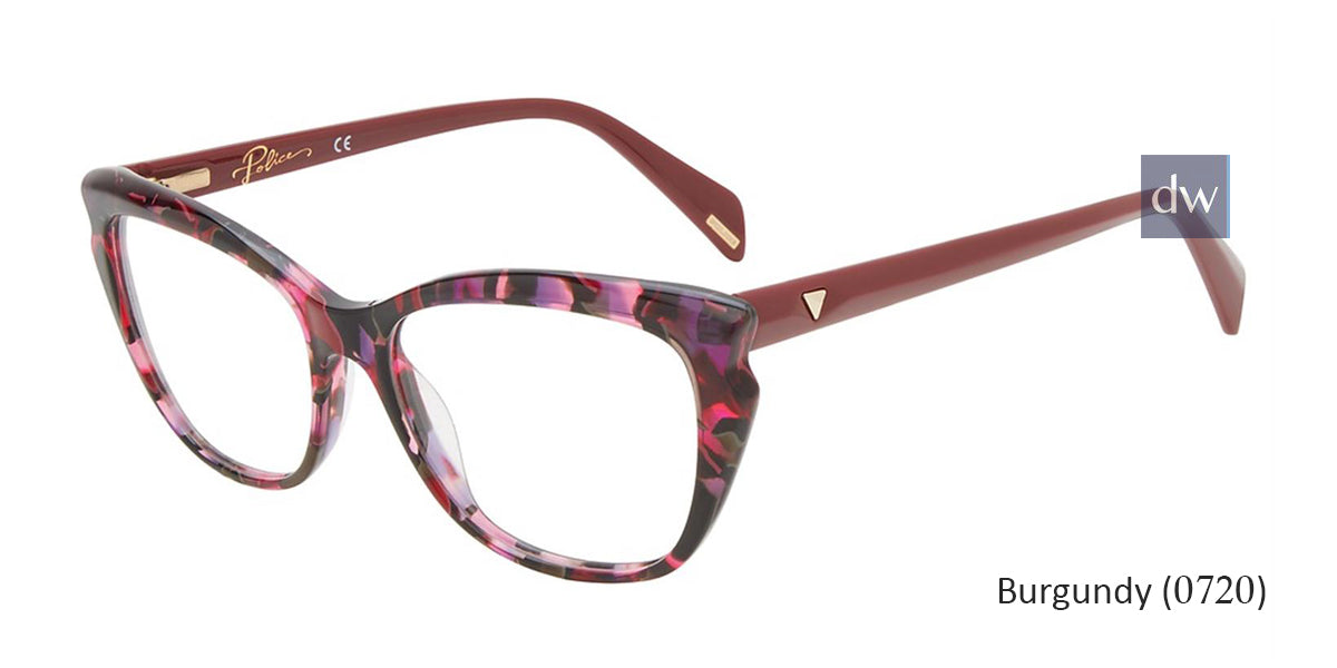 Burgundy(0720) Police VPLA01 Eyeglasses.