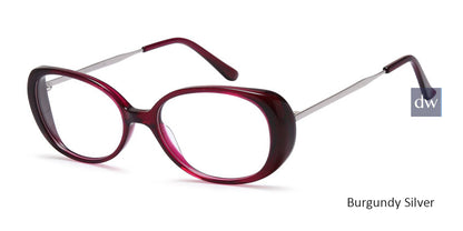 Burgundy Silver Capri Dicaprio DC346 Eyeglasses.