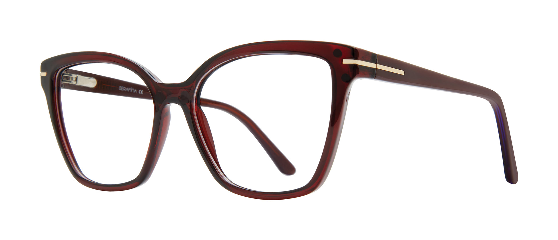 Burgundy            Serafina Glamour Clip Eyeglasses
