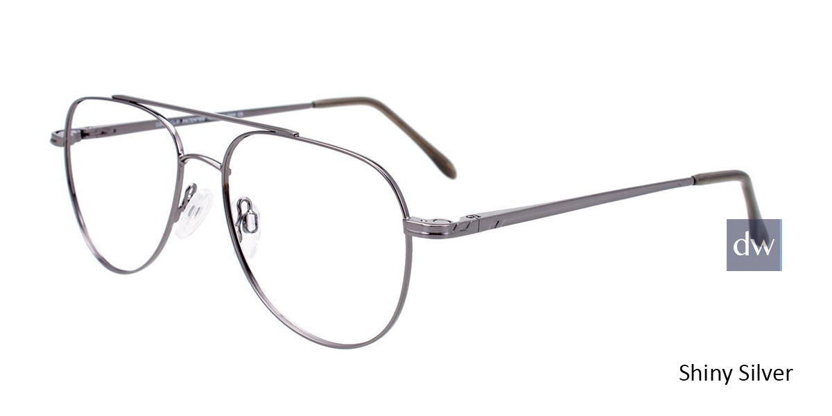 Shiny Silver Cool Clip CC827 Eyeglasses.