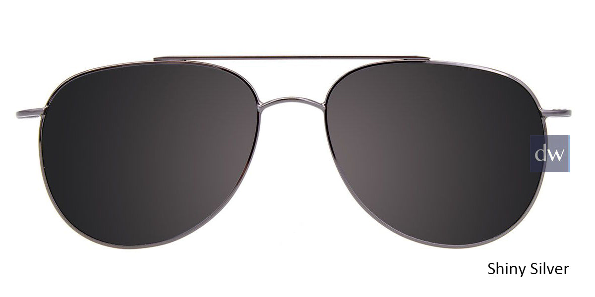 Shiny Silver Cool Clip CC827 Eyeglasses.