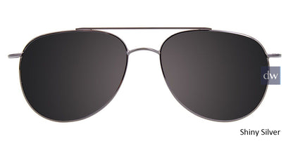 Shiny Silver Cool Clip CC827 Eyeglasses.