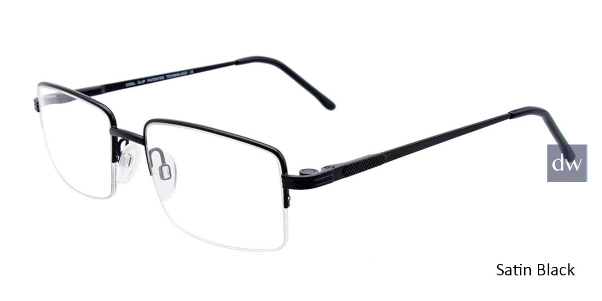 Satin Black Cool Clip CC833 Eyeglasses.