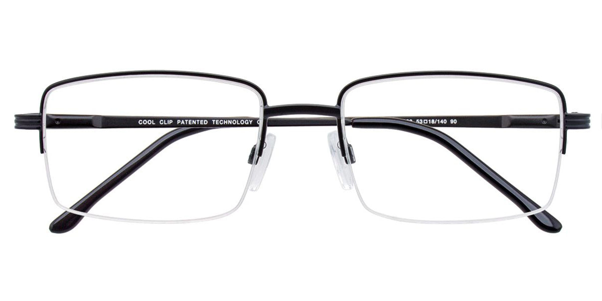 Satin Black Cool Clip CC833 Eyeglasses.