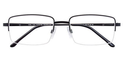 Satin Black Cool Clip CC833 Eyeglasses.
