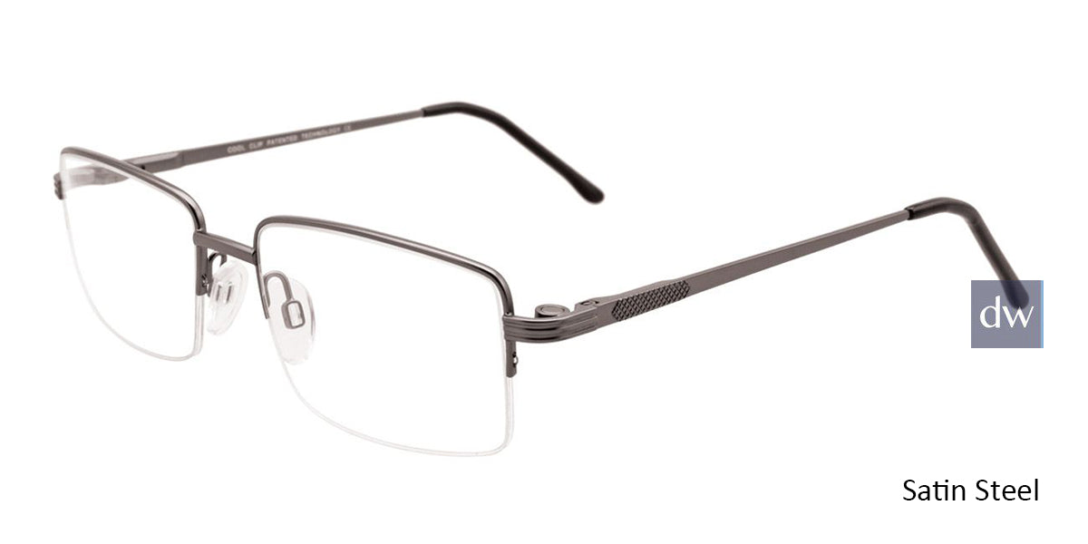 Satin Steel Cool Clip CC833 Eyeglasses.
