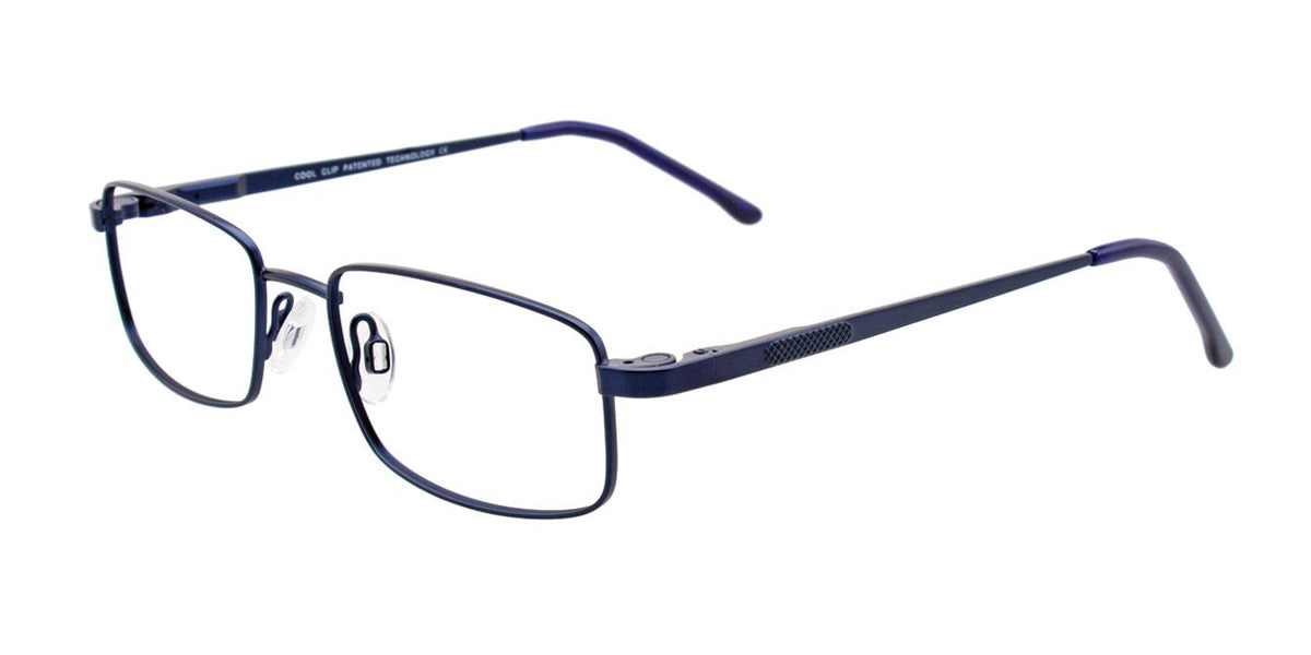 Satin Dark Blue Cool Clip CC834 Eyeglasses - Teenager.