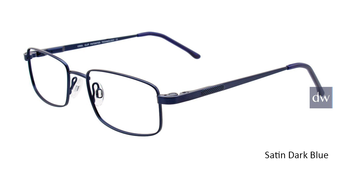 Satin Dark Blue Cool Clip CC834 Eyeglasses - Teenager.