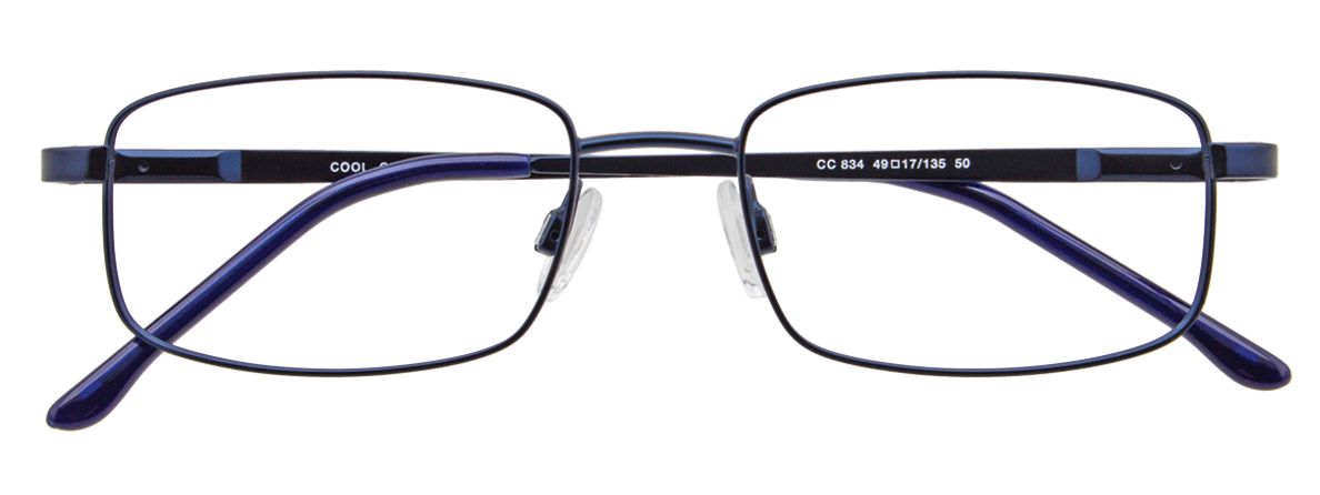 Satin Dark Blue Cool Clip CC834 Eyeglasses - Teenager.