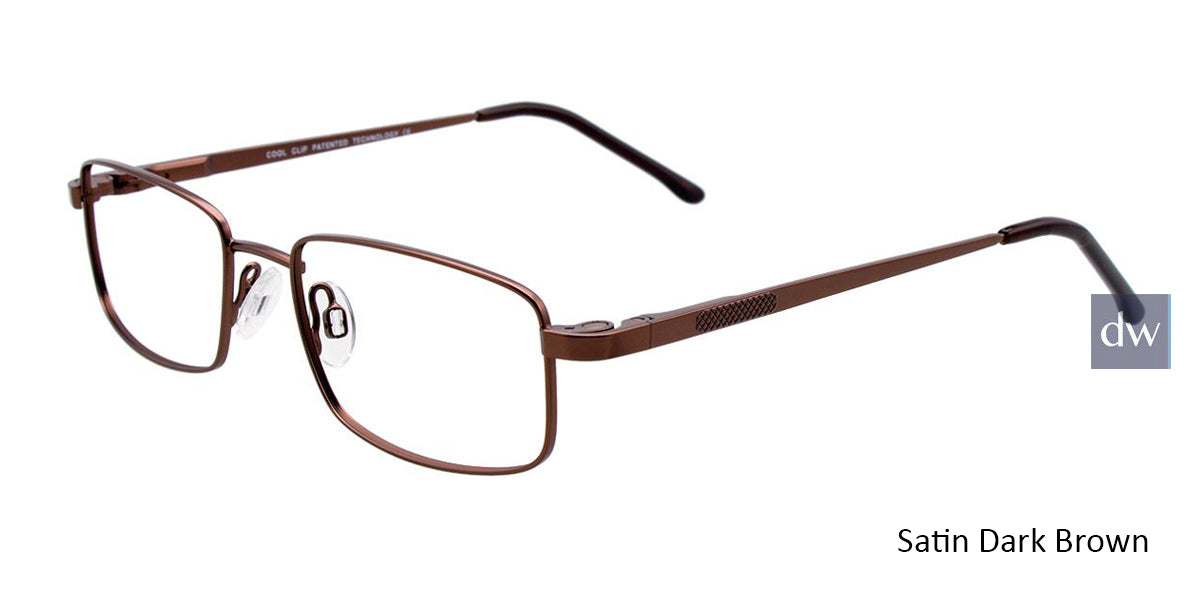 Satin Dark BrownCool Clip CC834 Eyeglasses - Teenager.