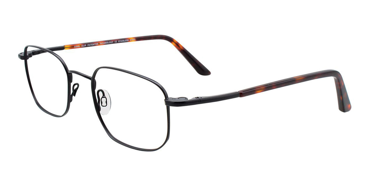 Satin Black Cool Clip CC836 Eyeglasses.