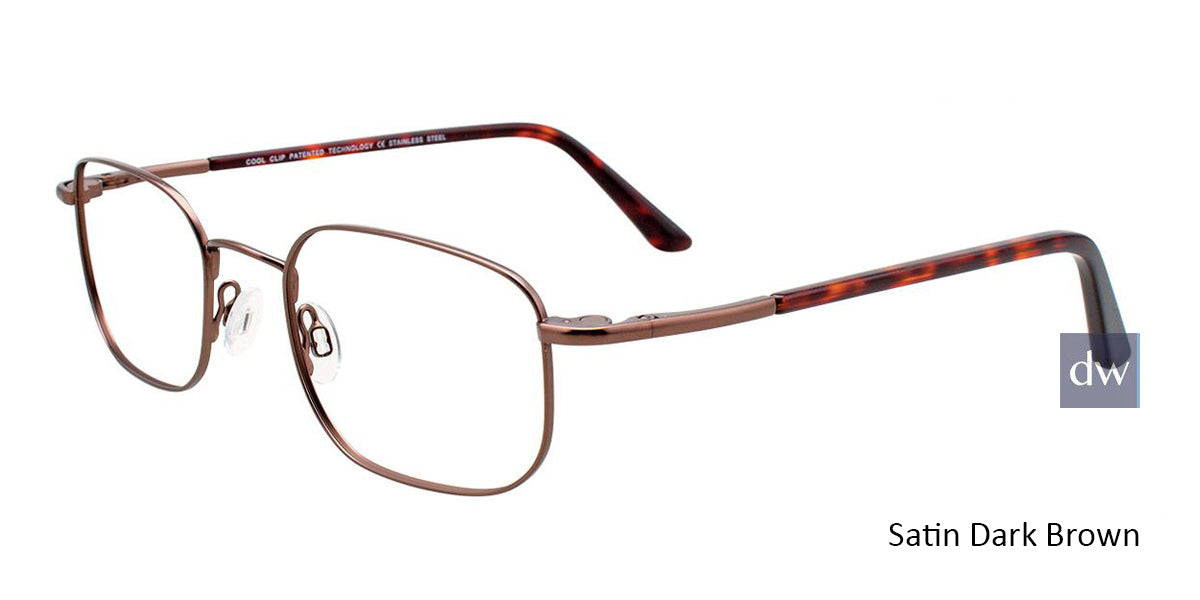 Satin Dark Brown Cool Clip CC836 Eyeglasses.