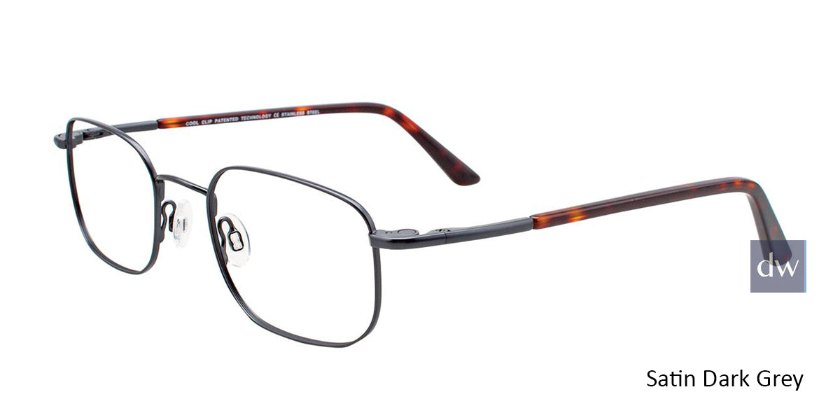 Satin Dark Grey Cool Clip CC836 Eyeglasses.
