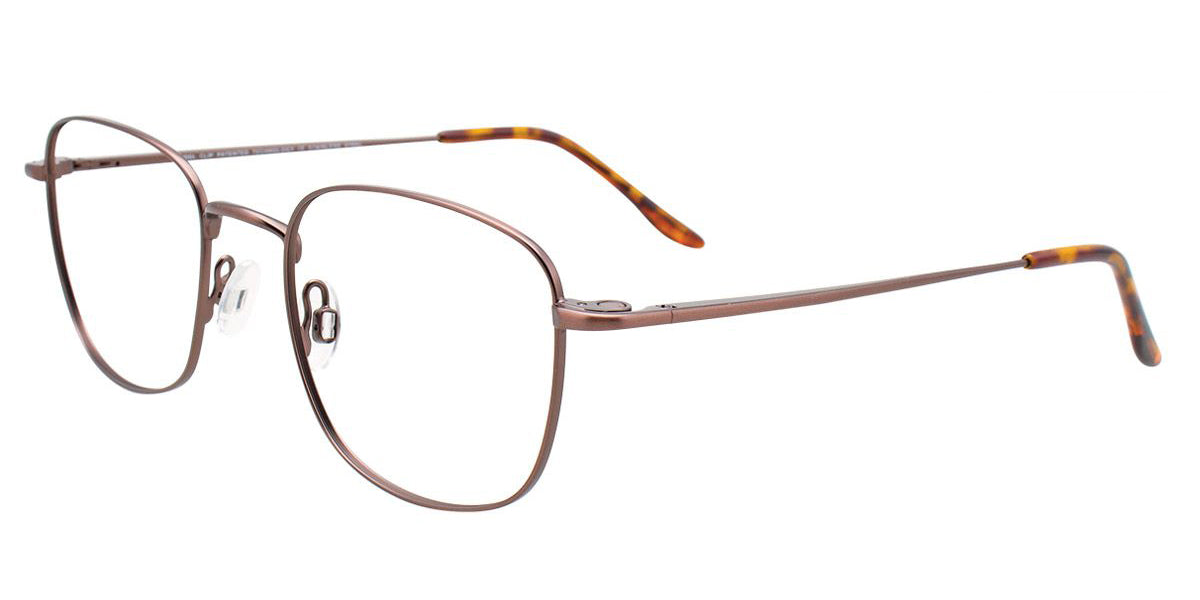 Satin Brown Cool Clip CC837 Eyeglasses.