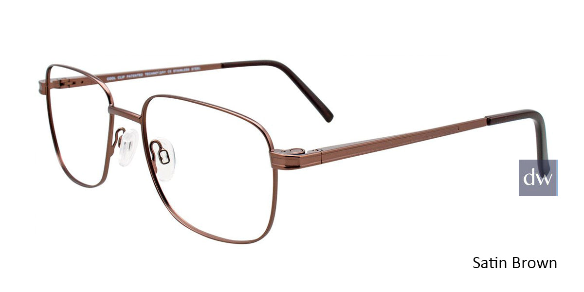 Satin Brown Cool Clip CC838 Eyeglasses.