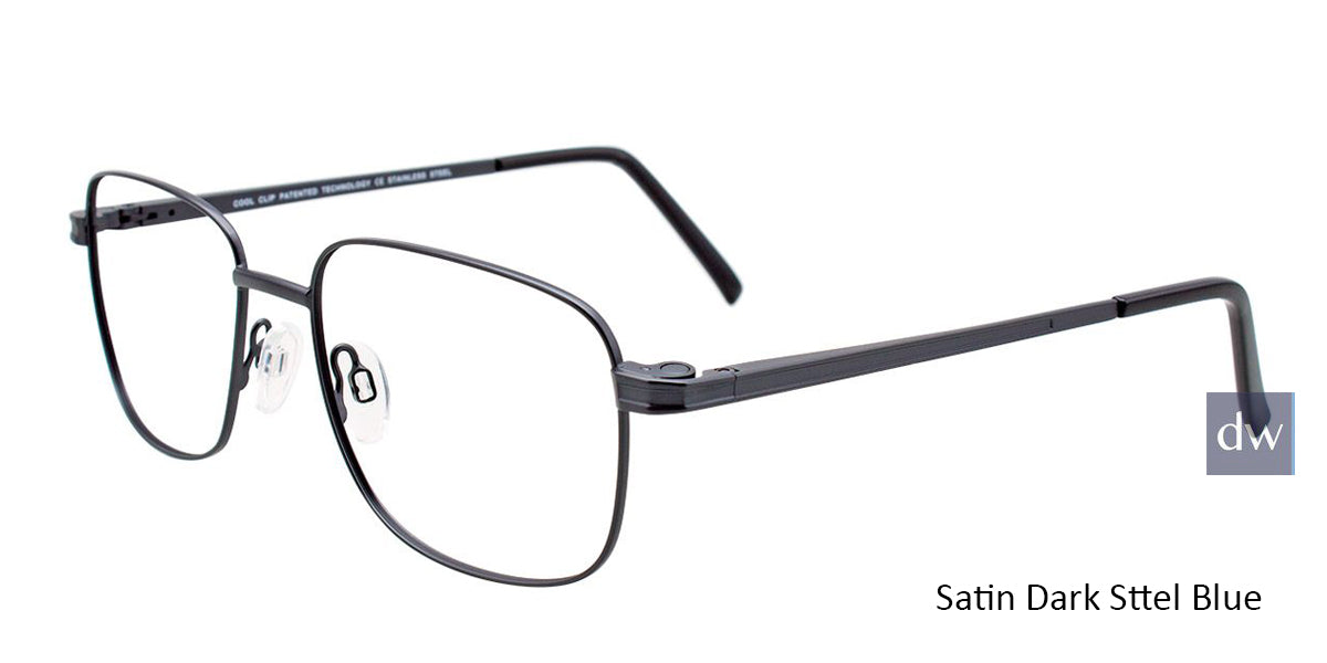 Satin Dark Steel Blue Cool Clip CC838 Eyeglasses.