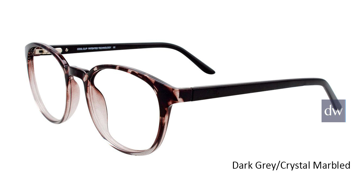 Dark Grey/Crystal Marbled Cool Clip CC842 Eyeglasses - Teenager.