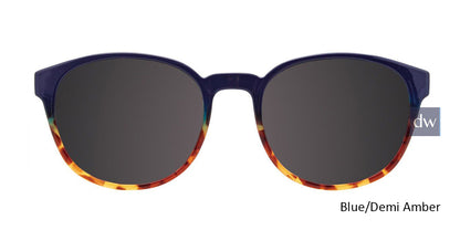 Blue/Demi Amber Cool Clip CC842 Eyeglasses - Teenager.