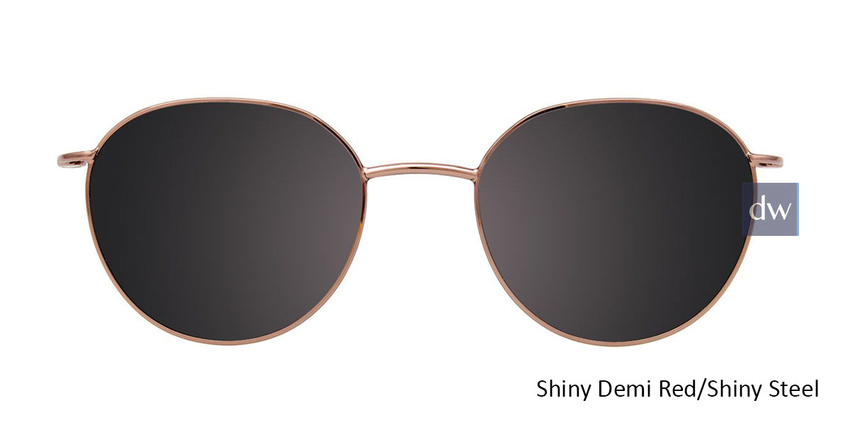 Shiny Demi Red/Shiny Steel Cool Clip CC844 Eyeglasses.