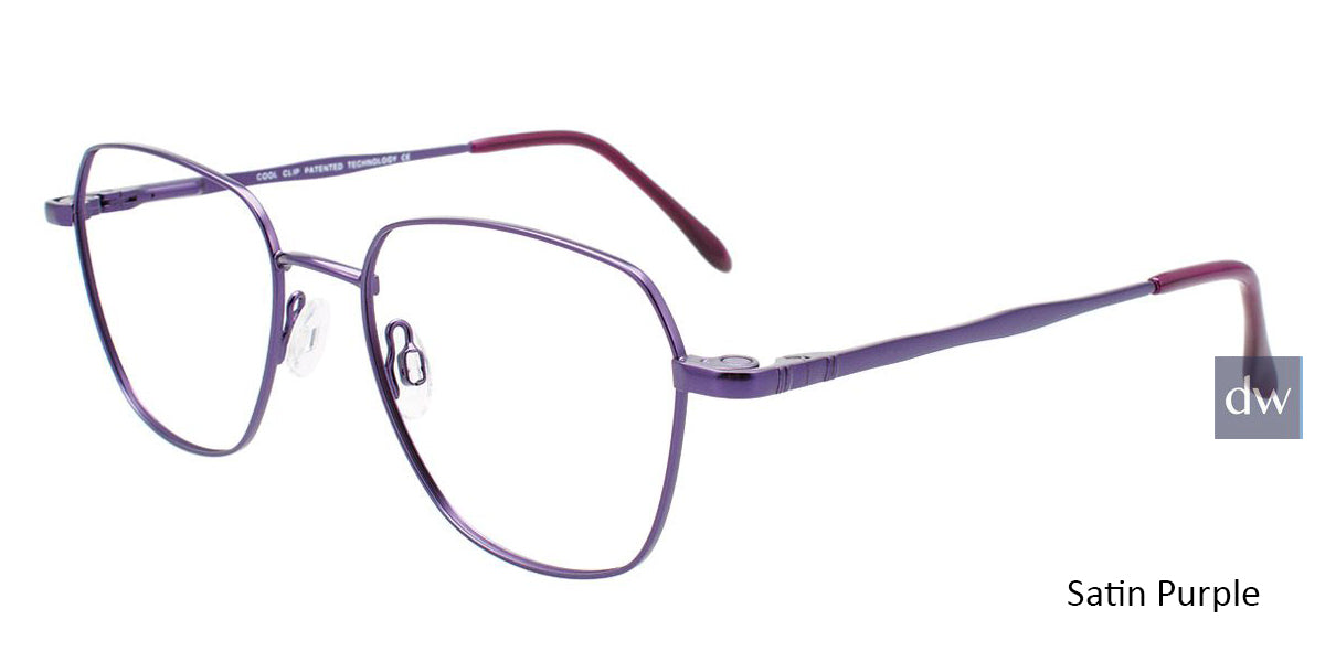 Satin Purple Cool Clip CC845 Eyeglasses.