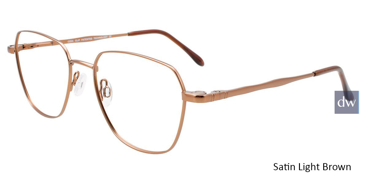 Satin Light Brown Cool Clip CC845 Eyeglasses.