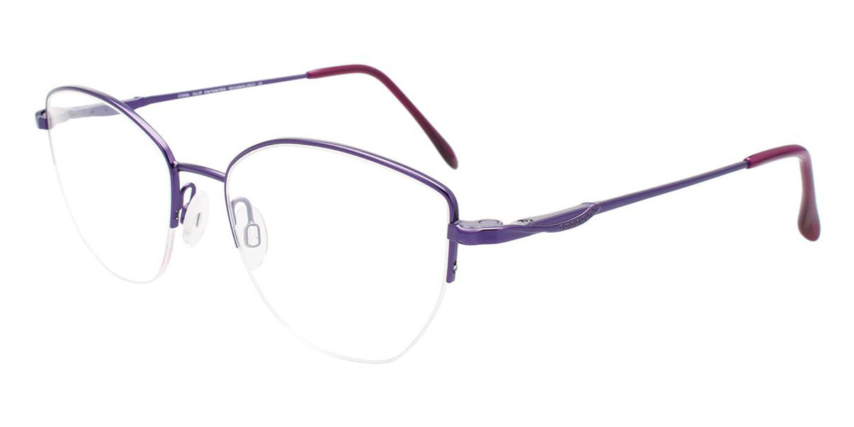 Satin Purple Cool Clip CC846 Eyeglasses.