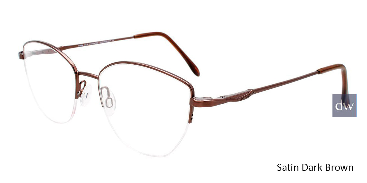 Satin Dark Brown Cool Clip CC846 Eyeglasses.