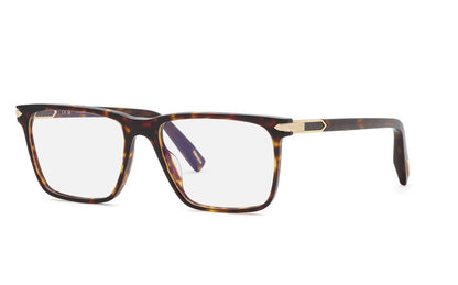 Chopard VCH409 men's square full-rim eyeglasses in Classic Havana with gold-tone temple accents.
