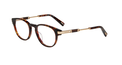 Chopard VCH425 men's pantos full-rim eyeglasses in Classic Havana with gold-tone temple detailing.


