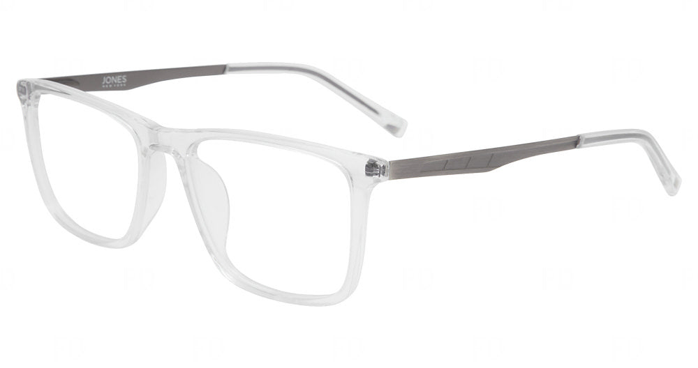 Jones New York VJOM571 men's square plastic eyeglasses in Crystal.