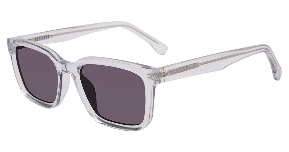 Gap SGP014 men's rectangular plastic sunglasses in Crystal with a transparent full rim and dark lenses.

