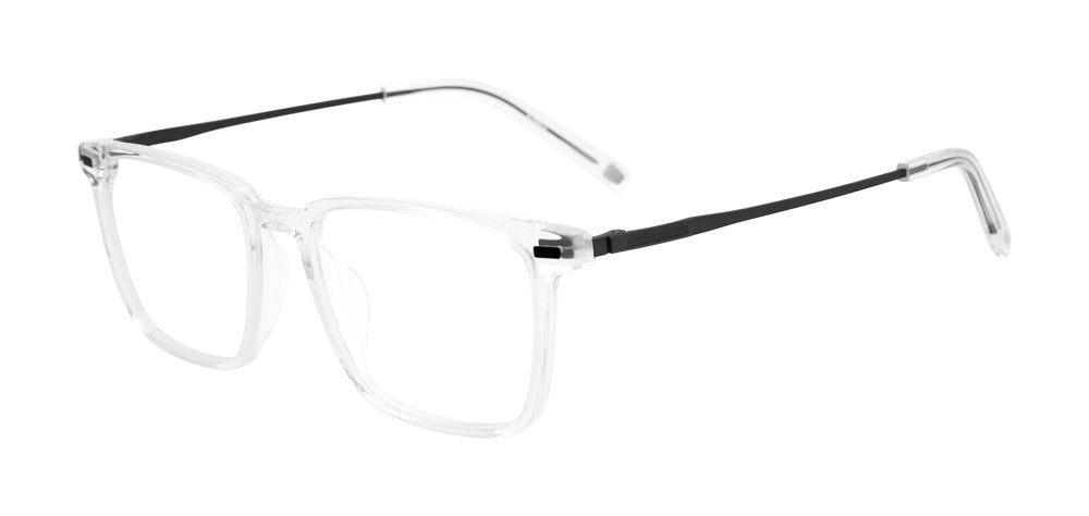  “Jones New York VJOM564 men's square plastic eyeglasses in Crystal.”