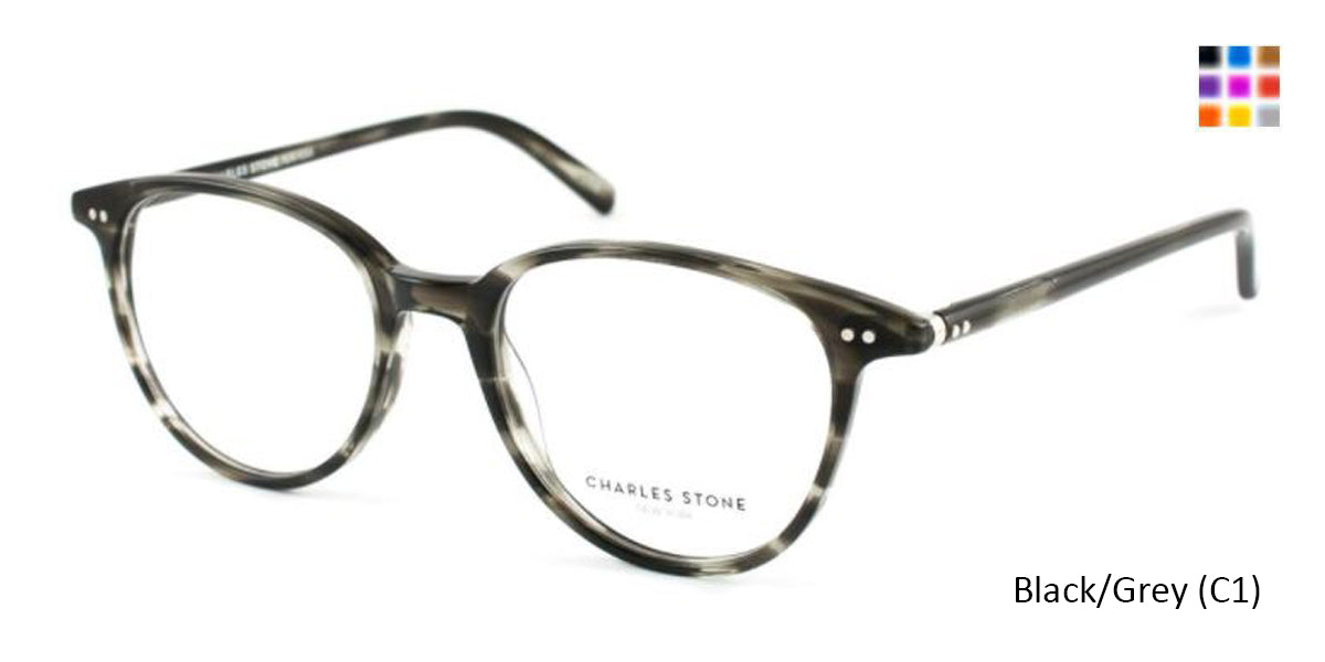 Black/Grey (C1) William Morris Charles Stone NY CSNY30005 Eyeglasses - Teenager