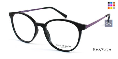 Black/Purple William Morris Charles Stone NY CSNY30012 Eyeglasses
