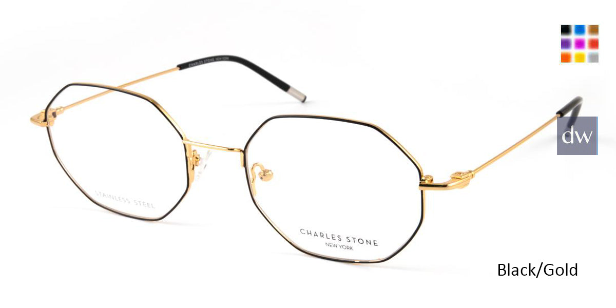 Black/Gold William Morris Charles Stone NY CSNY30044 Eyeglasses.