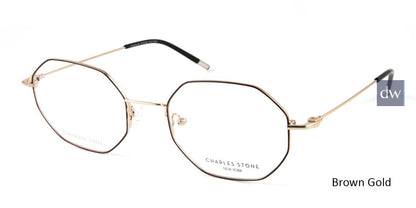 Brown Gold William Morris Charles Stone NY CSNY30044 Eyeglasses.