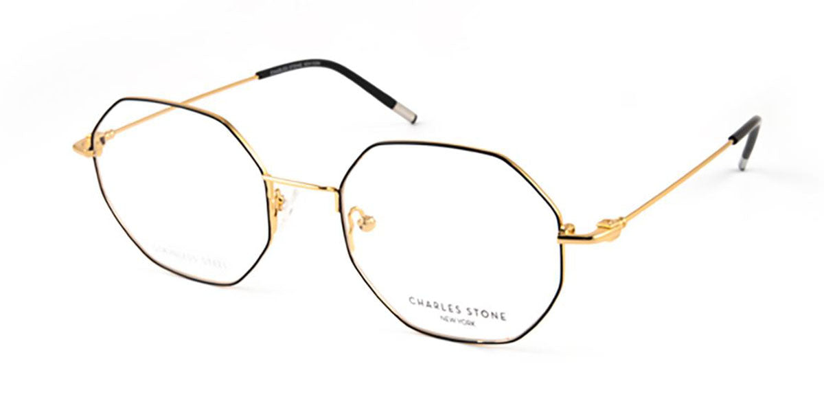 Black/Gold William Morris Charles Stone NY CSNY30044 Eyeglasses.
