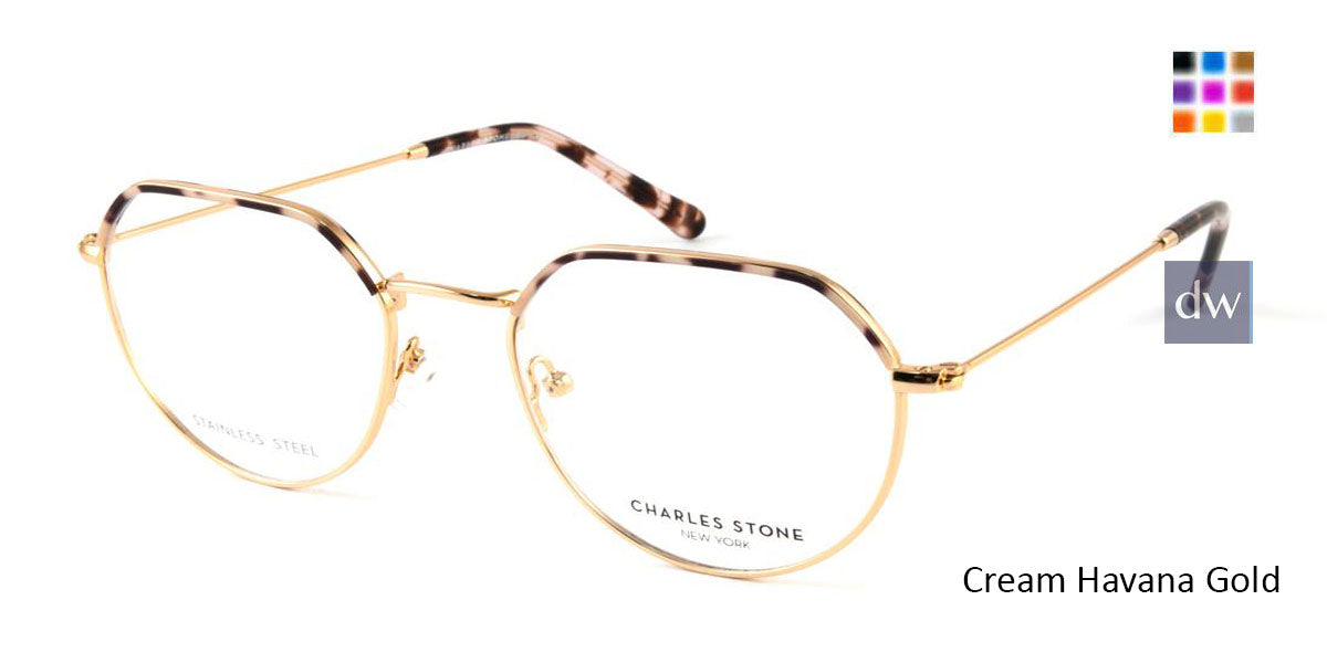 Cream Havana Gold William Morris Charles Stone NY CSNY30045 Eyeglasses.