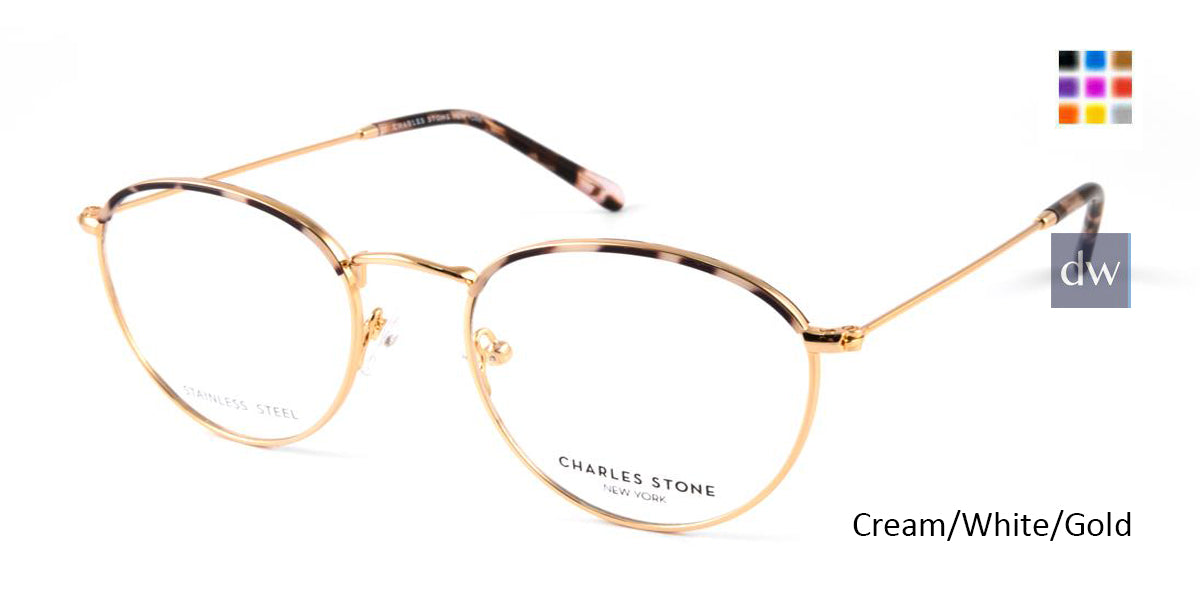 Cream/White/Gold William Morris Charles Stone NY CSNY30046 Eyeglasses.