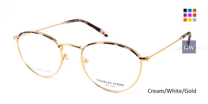 Cream/White/Gold William Morris Charles Stone NY CSNY30046 Eyeglasses.