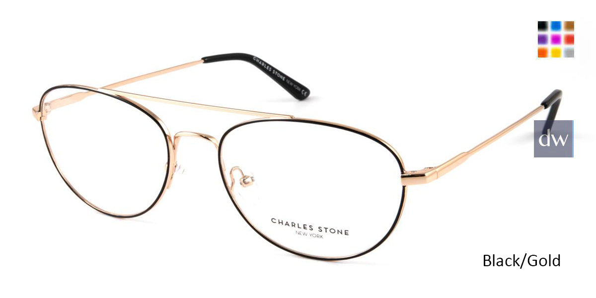 Black/Gold William Morris Charles Stone NY CSNY30050 Eyeglasses.