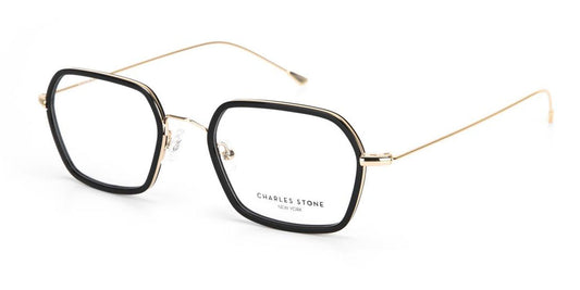 Black/Gold William Morris Charles Stone NY 30056 Eyeglasses - Teenager