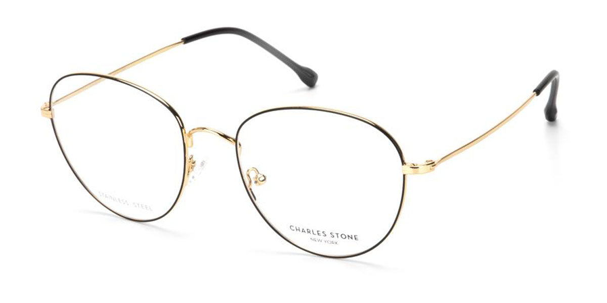 Black/Gold William Morris Charles Stone NY CSNY30064 Eyeglasses
