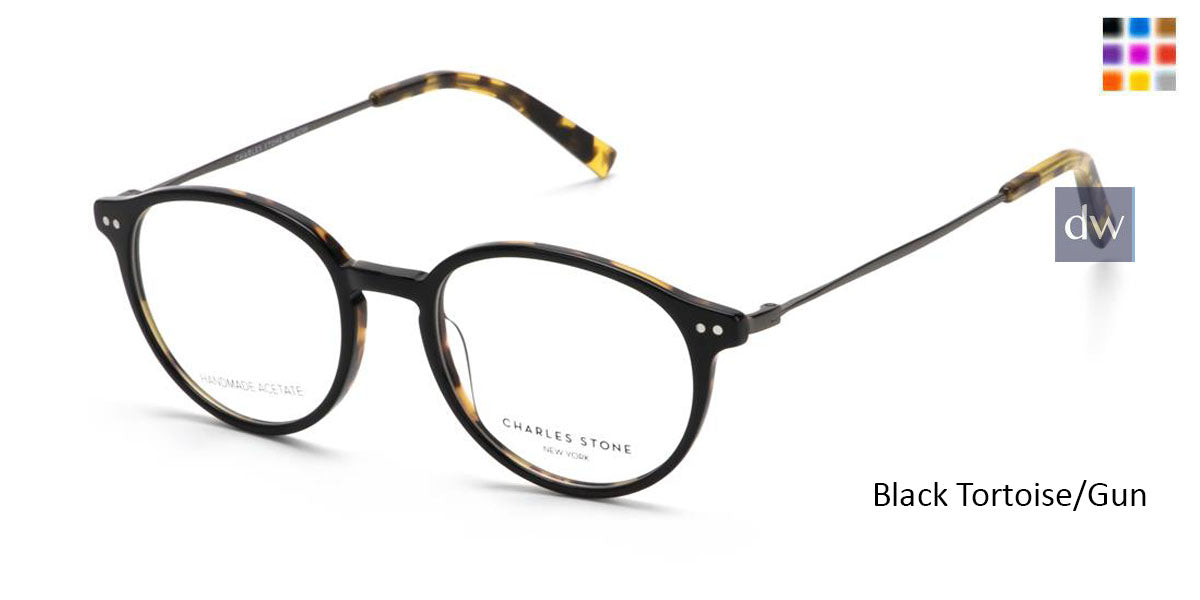 Black Tortoise/Gun William Morris Charles Stone NY CSNY30079 Eyeglasses