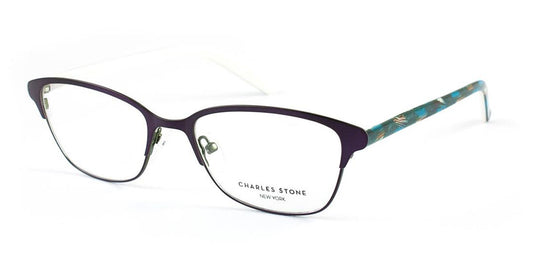 Plum/Cream William Morris Charles Stone NY CSNY300 Eyeglasses