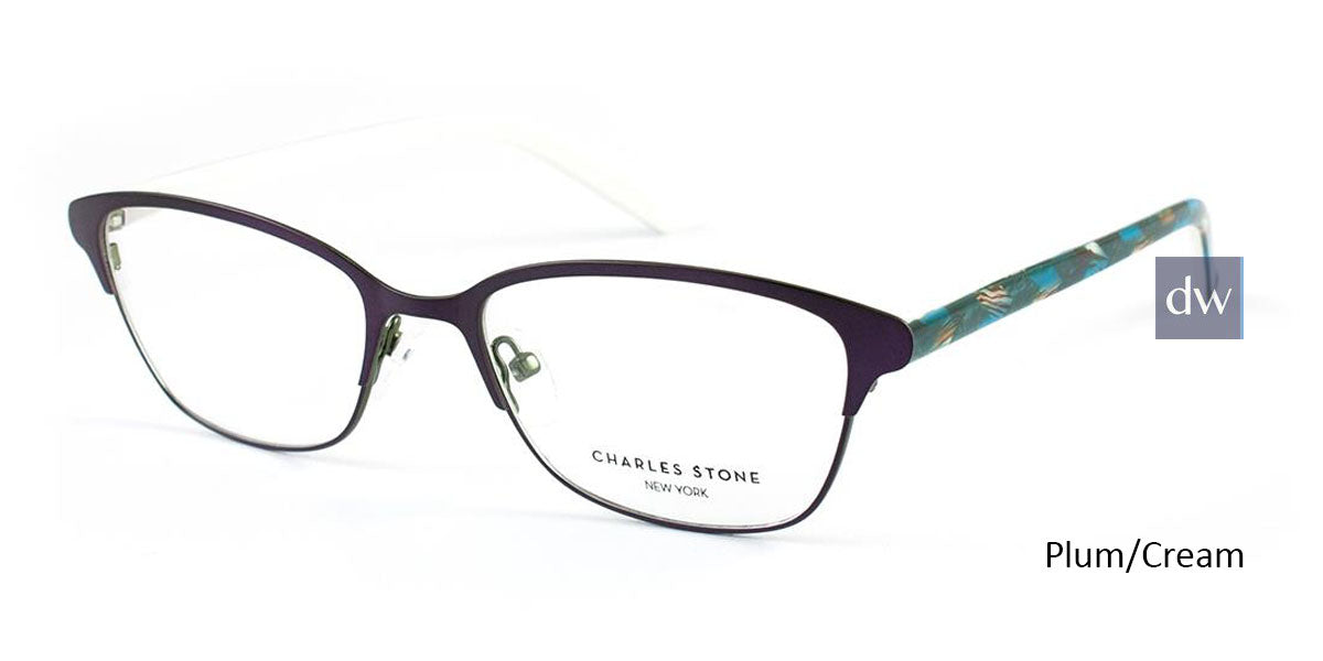 Plum/Cream William Morris Charles Stone NY CSNY300 Eyeglasses