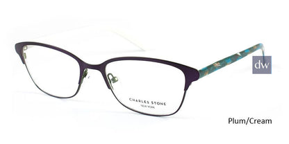 Plum/Cream William Morris Charles Stone NY CSNY300 Eyeglasses